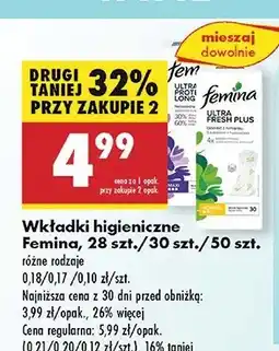 Biedronka Wkładki ultra protect long Femina oferta