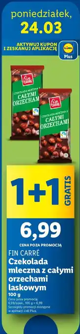 Lidl Czekolada z orzechami laskowymi Fin Carre oferta