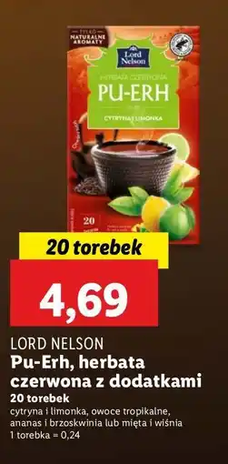 Lidl Herbata mięta i wiśnia Lord Nelson Pu-Erh oferta