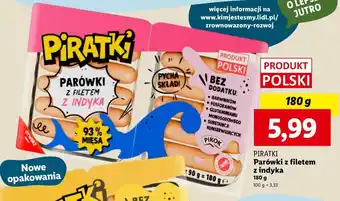 Lidl Parówki z indyka Pikok Piratki oferta