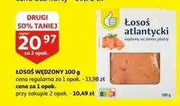 Auchan Łosoś atlantycki wędzony plastry Podniesiony Kciuk oferta