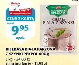 Auchan Kiełbasa biała parzona Pekpol Kurpiowskie Specjały oferta