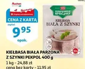 Auchan Kiełbasa biała parzona Pekpol Kurpiowskie Specjały oferta
