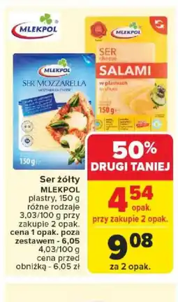 Carrefour Ser żółty Mlekpol oferta