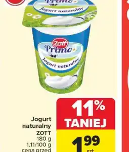 Carrefour Jogurt naturalny Zott Primo oferta