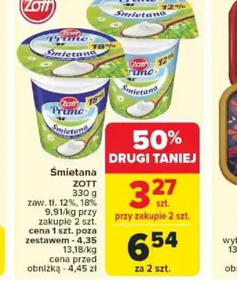 Carrefour Smietana Zott oferta