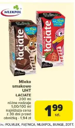 Carrefour Mleko smakowe UHT Laciate oferta