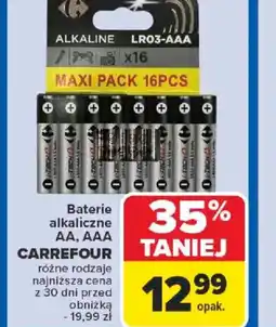 Carrefour Baterie alkaliczne AA, AAA Carrefour oferta