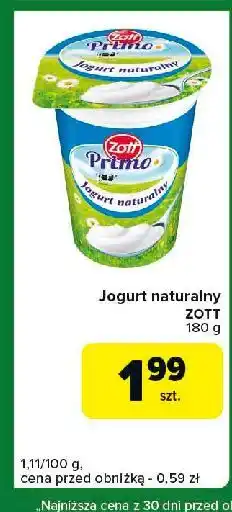 Carrefour Express Jogurt naturalny Zott Primo oferta