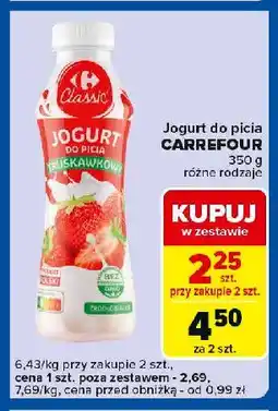 Carrefour Express Jogurt do picia truskawkowy Carrefour oferta