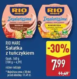 ALDI Sałatka z tuńczykiem kuskus ciecierzycą groszkiem i pomidorami Rio Mare Insalatissime oferta