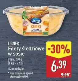 ALDI Filety śledziowe w sosie grzybowym z kurkami Lisner oferta