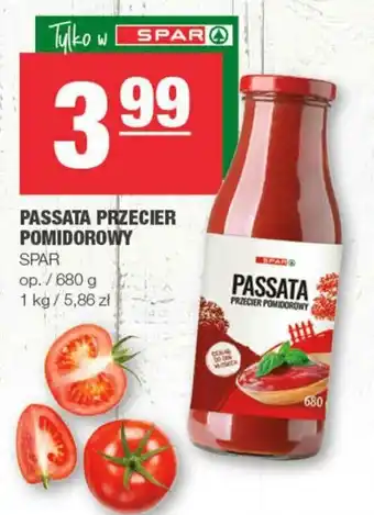 Spar Passata przecier pomidorowy 680g oferta