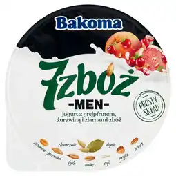 EuroSPAR Bakoma 7 zbóż men Jogurt z grejpfrutem żurawiną i ziarnami zbóż 300 g oferta