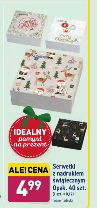 ALDI Serwetki z nadrukiem świątecznym oferta