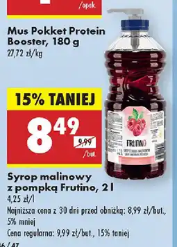Biedronka Syrop malinowy z pompką Frutino oferta