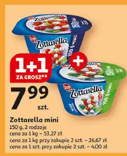 Auchan Ser minis z bazylią Zott Zottarella oferta