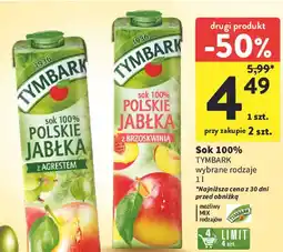 Intermarche Sok 100% polskie jabłka z brzoskwinią Tymbark oferta