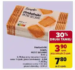 Carrefour Herbatniki petit beurre Simply oferta
