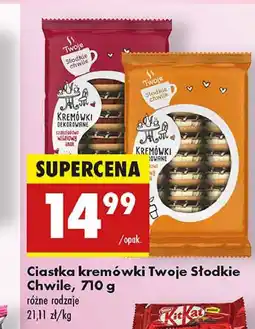 Biedronka Ciastka kremówki dekorowane śmietankowo-morelowe Twoje słodkie chwile oferta