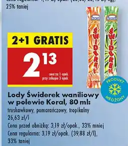 Biedronka Lody waniliowe w polewie sorbetowej pomarańczowej Koral Świderek oferta