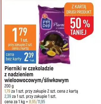 E.Leclerc Pierniki w czekoladzie z nadzieniem wieloowocowym/śliwkowym 200g oferta