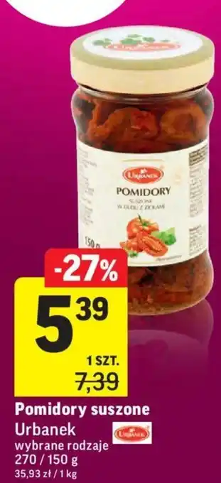 Intermarche Pomidory suszone Urbanek 270g oferta