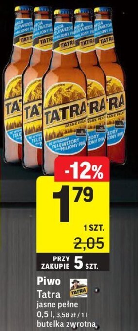 Intermarche Piwo Tatra 500ml oferta