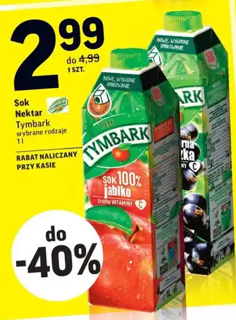 Intermarche Sok, nektar Tymbark 1l wybrane rodzaje oferta