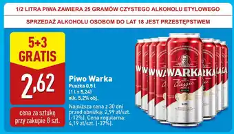 ALDI Piwo Warka oferta