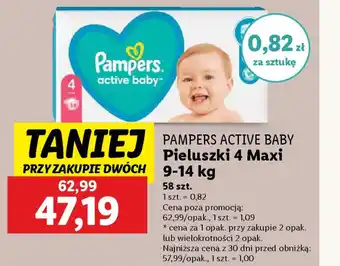 Lidl Pampers active baby pieluszki 4 maxi 9-14 kg oferta