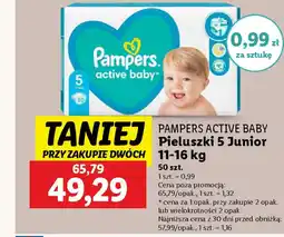 Lidl Pampers active baby pieluszki 5 junior 11-16 kg oferta