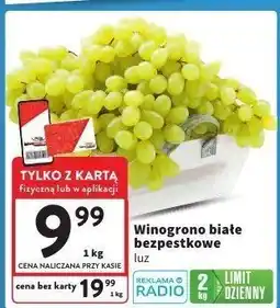 Intermarche winogrono białe bezpestkowe luz Intermarche oferta
