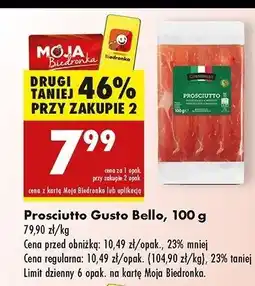 Biedronka Szynka prosciutto cotto Gustobello oferta