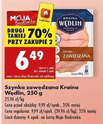 Biedronka Szynka zawędzana Kraina Wędlin oferta