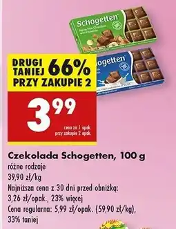 Biedronka Czekolada alpine milk Schogetten oferta