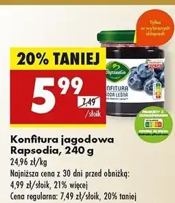 Biedronka Konfitura jagodowa Rapsodia oferta