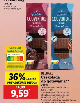 Lidl Czekolada do rozpuszczania mleczna Belbake oferta