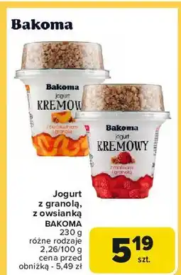 Carrefour Jogurt malinowy z granolą Bakoma Kremowy oferta