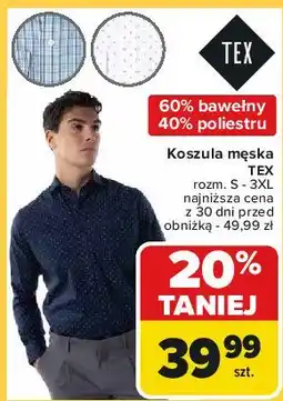 Carrefour Koszula męska s-3xl Tex oferta