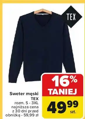 Carrefour Sweter męski s-3xl Tex oferta