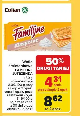 Carrefour Market Wafle śmietankowe Jutrzenka oferta