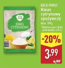 Kwas cytrynowy BACK FAMILY