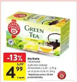 Intermarche Herbata TEEKANNE wybrane rodzaje 10 torebek oferta