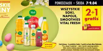 Biedronka WSZYSTKIE SOKI, NAPOJE, SMOOTHIES VITAL FRESH oferta