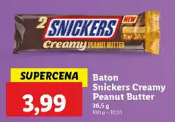 Lidl Baton Snickers Creamy Peanut Butter oferta