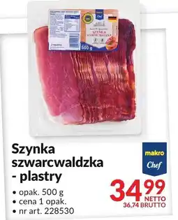 szynka szwarcwaldzka plastry 500g Makro Chef