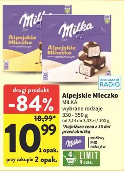 Intermarche Czekoladki śmietankowe happy cows Milka Alpejskie Mleczko oferta