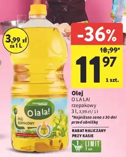 Intermarche Olej rzepakowy Intermarche O La La! oferta