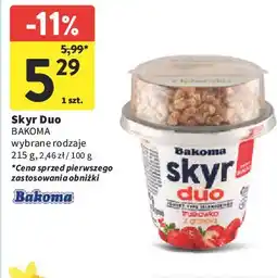 Intermarche Jogurt duo truskawka z granolą Bakoma Skyr oferta